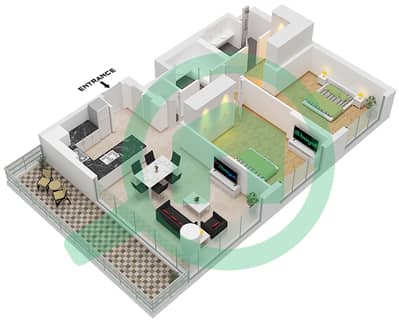 City Walk Northline 1 - Plano de planta de 2 habitaciones Apartamento Tipo/unidad A,A.1/UNIT 5,7,8 FLOOR 1