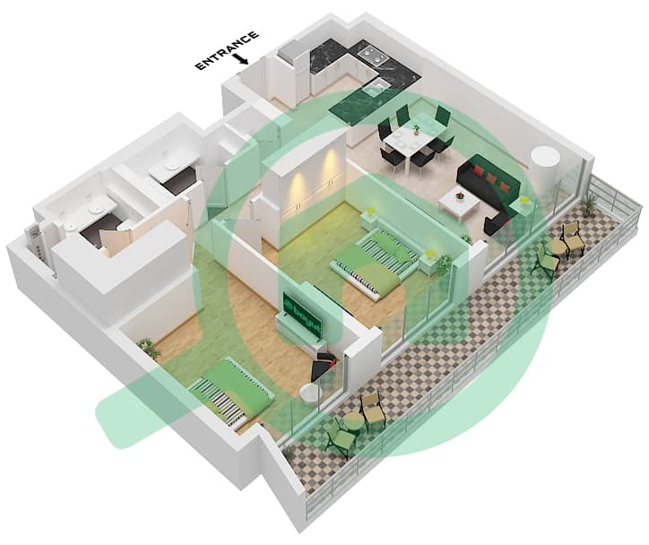 City Walk Northline 1 - Plano de planta de 2 habitaciones Apartamento Tipo/unidad A,A.2 / UNIT 3M,4 FLOOR 1 Type A (A.2,A.3,A.4,A.5,A.7) Unit 3M,4 Floor 1 Unit 4M,7 Floor 2 
Unit 4M,4 Floor 3 
Unit 4M,7 Floor 4 
Unit 3M,6 Floor 5 
Unit 6 Floor 6-7 interactive3D