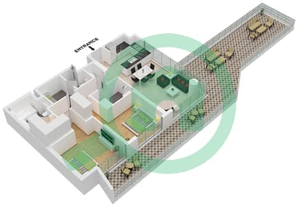 City Walk Northline 1 - Plano de planta de 2 habitaciones Apartamento Tipo/unidad B,B.7 / UNIT 2 FLOOR 5