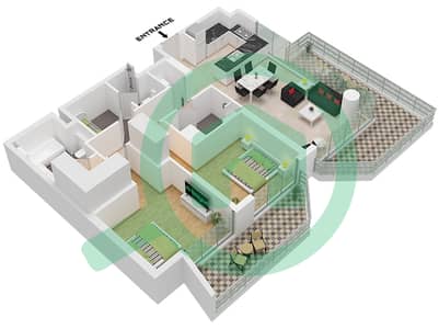 City Walk Northline 1 - Plano de planta de 2 habitaciones Apartamento Tipo/unidad B,B.8,B.11/UNIT 2 FLOOR 6
