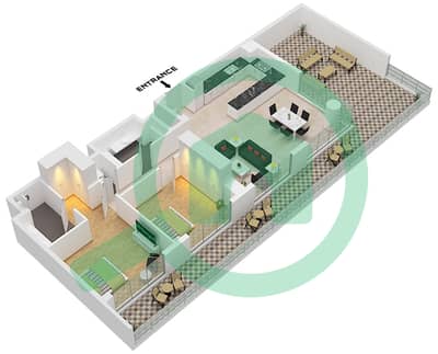City Walk Northline 1 - Plano de planta de 2 habitaciones Apartamento Tipo/unidad C,C.2 / UNIT 4,5M FLOOR 8