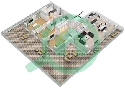 City Walk Northline 1 - Plano de planta de 3 habitaciones Apartamento Tipo/unidad C,C.1 / UNIT 7 FLOOR 8