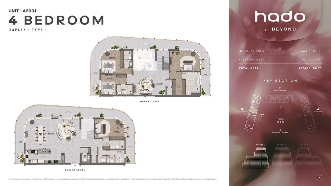 4 BR floor plan