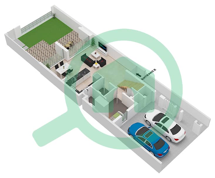 Type 3M-7(M) Floor Ground La Violeta 1 - 3 Bedroom Townhouse Type 3M-7(M) Floor plan Type 3M-7(M) Floor Ground interactive3D