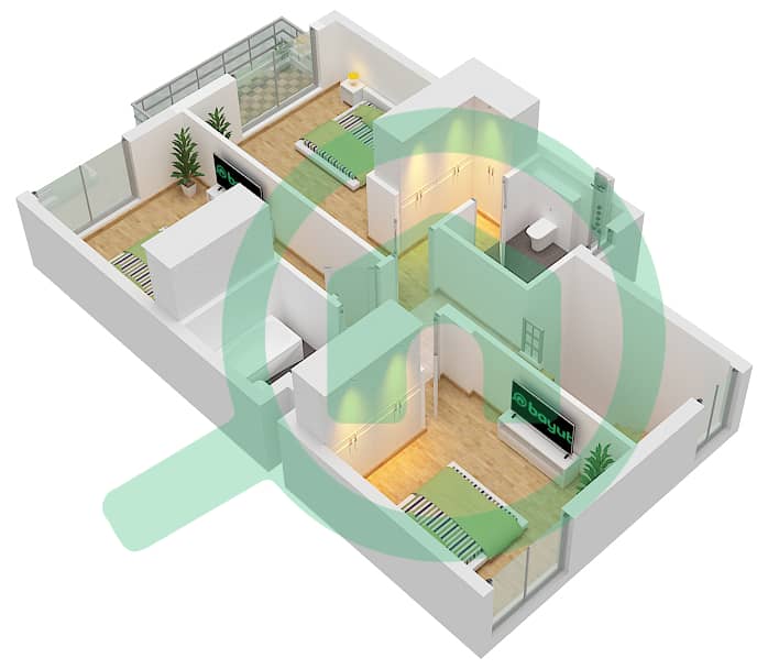 Type 3M-7(M) Floor Frist La Violeta 1 - 3 Bedroom Townhouse Type 3M-7(M) Floor plan Type 3M-7(M) Floor Frist interactive3D