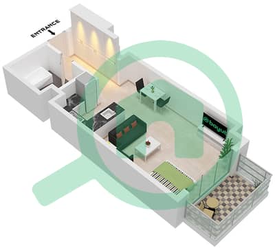 Botanica Tower - Planimetria del piano di Monolocale Appartamento Unità 5