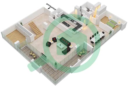 Botanica Tower - Planimetria del piano di 5 Camere Attico Unità 2