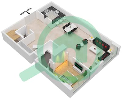 Botanica Tower - Planimetria del piano di 2 Camere Villa Unità A