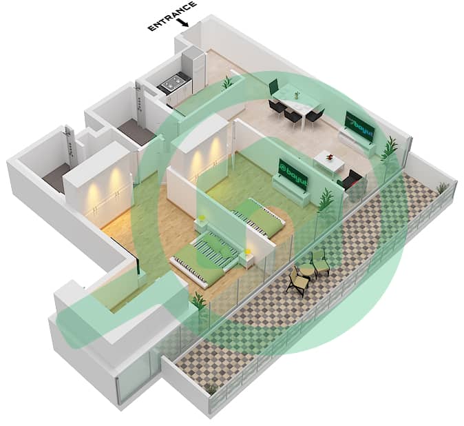 Floor plans for Type/unit B / UNIT 10 FLOOR 5 2-bedroom Apartments in ...