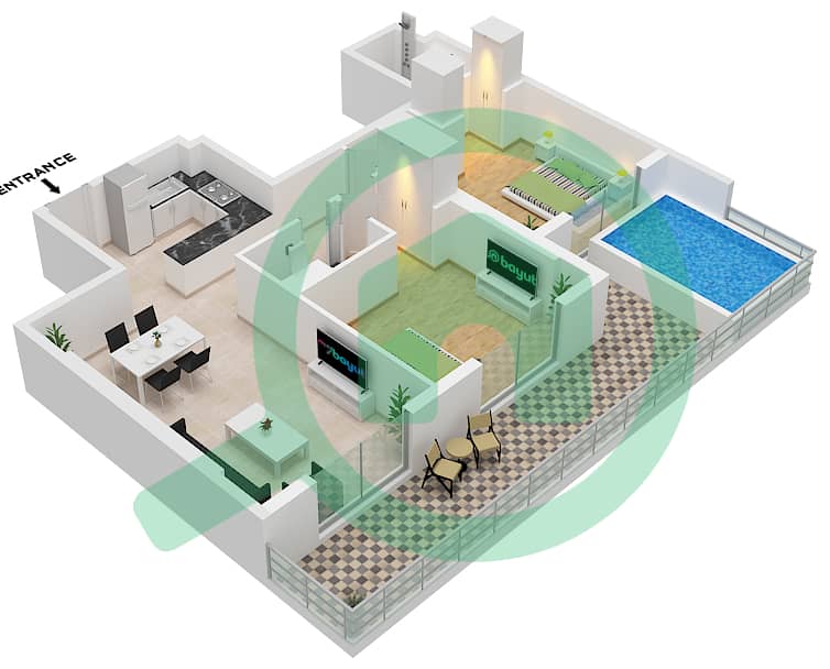 Floor plans for Type/unit B / UNIT 3,10 FLOOR 33-42 2-bedroom ...