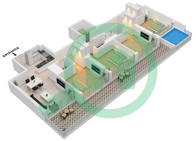 Type A Unit 3,6,11,14 Floor 56-59 
Unit 2,5,10,13 Floor 60