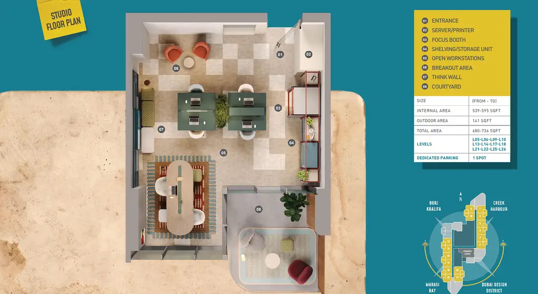 0 BR floor plan