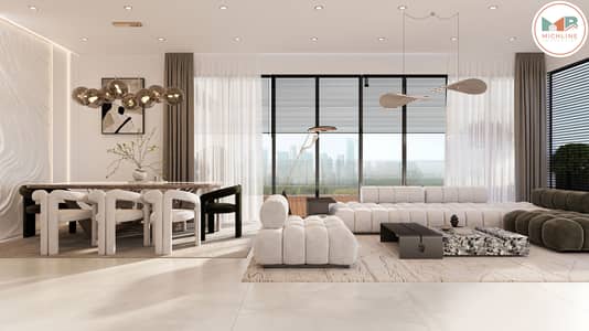 2 Bedroom Flat for Sale in Majan, Dubai - Bararigate by ADE - 3BR Living Area. jpg 2 Bedroom Flat for Sale in Majan, Dubai - Bararigate by ADE - 3BR Living Area. jpg