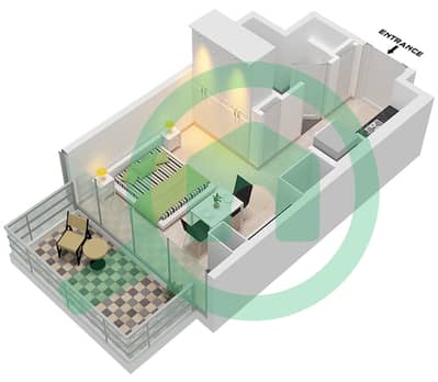 Azizi Wares - Studio Apartment Type/unit 5A / UNIT 43 FLOOR 2-7 Floor plan