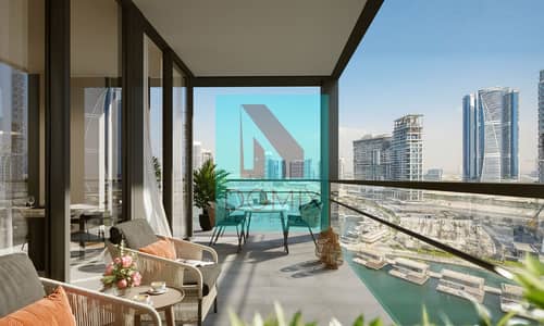 1 habitación Apartamento para en Venta en Business Bay, Dubai - The Crestmark - balcony view. jpg