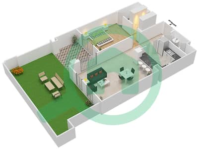 المخططات الطابقية لتصميم الوحدة 7 / GROUND FLOOR شقة 1 غرفة نوم - ريحان 5