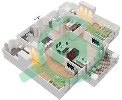 Reehan 5 - 2 Bedroom Apartment Unit 12 / FLOOR-1-3 Floor plan