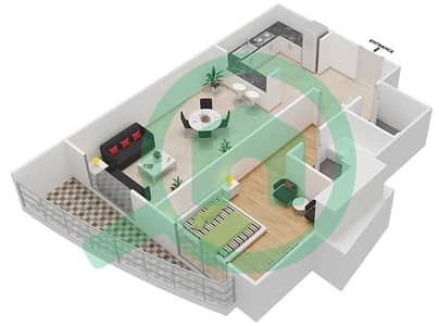 西拉吉塔 - 1 卧室公寓类型B戶型图