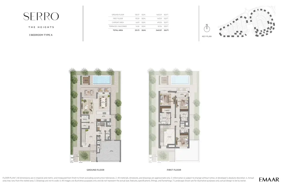 3 BR floor plan