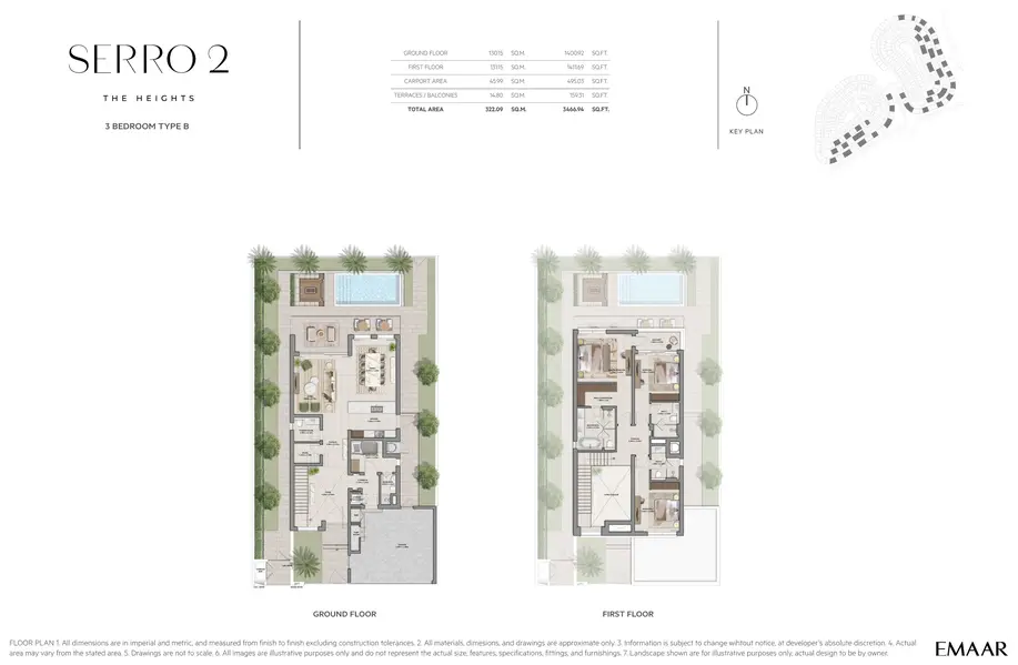 3 BR floor plan