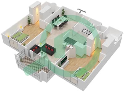 Yansoon 1 - 2 Bedroom Apartment Unit 2 / FLOOR 1-2 Floor plan