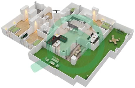 Yansoon 1 - 3 Bedroom Apartment Unit 4 / GROUND FLOOR Floor plan