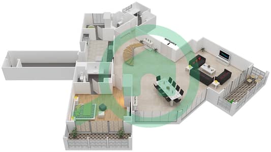 المخططات الطابقية لتصميم النموذج I شقة 4 غرف نوم - امواج 5