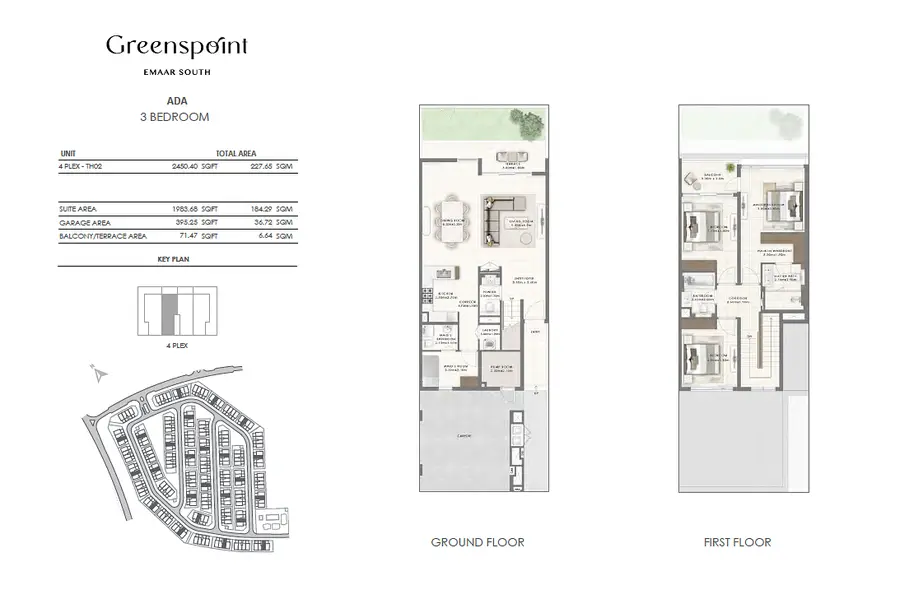 3 BR floor plan