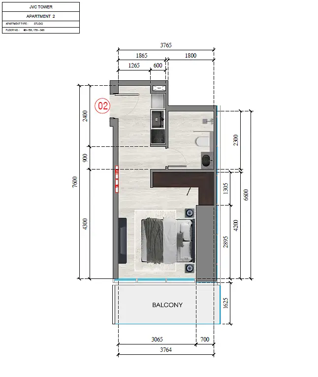 0 BR floor plan