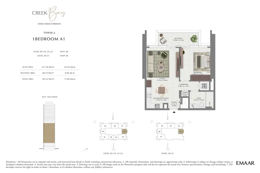 1 BR floor plan