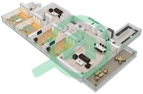 Sharjah Terraces - 4 Bedroom Apartment Type 2 Floor plan