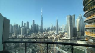 شقة فاخرة غرفتين وصالة | إطلالة كاملة على برج خليفة | طابق مرتفع | شاغرة