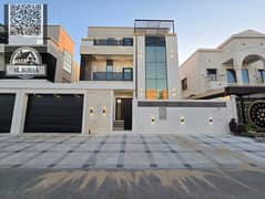 Villa for rent in Al Bahia, 5 bedrooms, 2 living rooms, majlis, maid's room, swimming pool and garden, 170,000