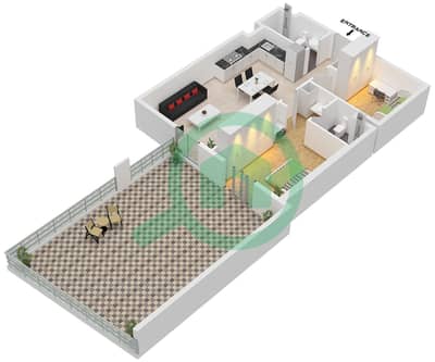 المخططات الطابقية لتصميم النموذج A شقة 2 غرفة نوم - ييغو 26