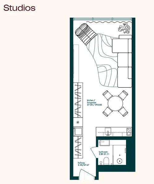 0 BR floor plan