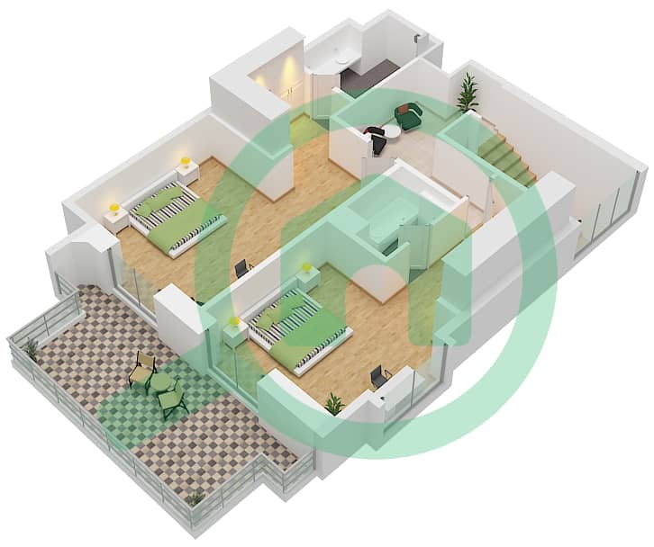 Type A Floor First Sama Yas - 2 Bedroom Apartment Type A Floor plan Type A Floor First interactive3D