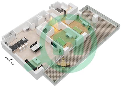 Sama Yas - 2 Bedroom Apartment Type B Floor plan