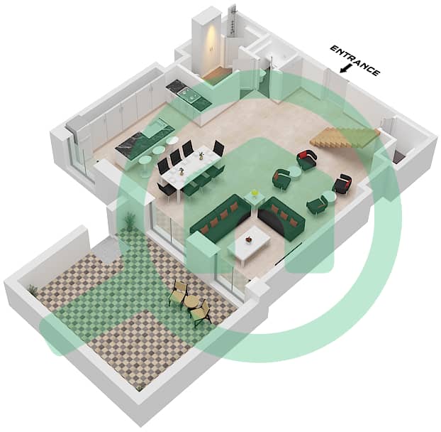 Sama Yas - 3 Bedroom Apartment Type D Floor plan Type D Floor Ground interactive3D