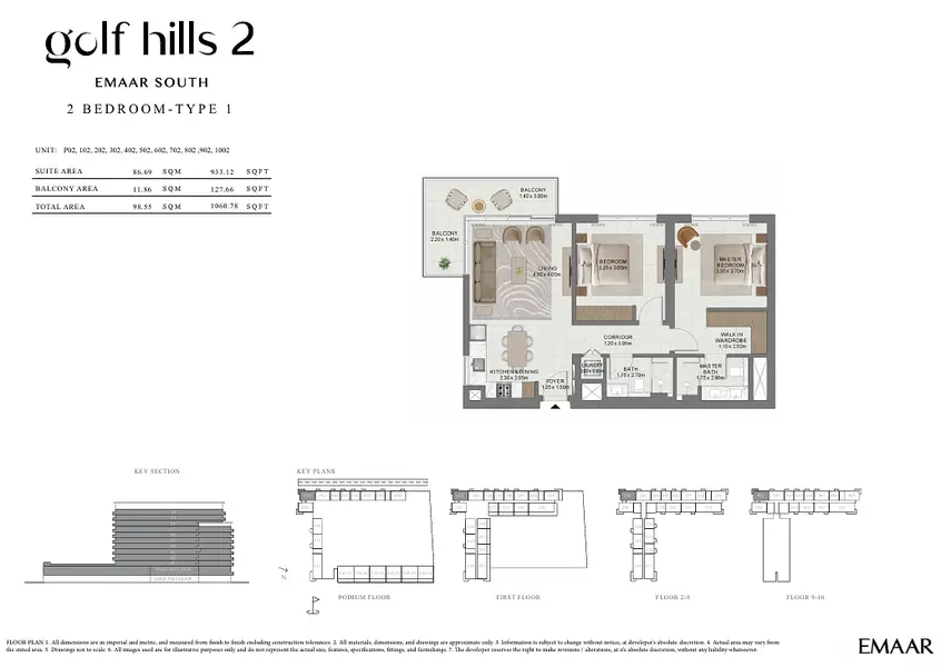 2 BR floor plan