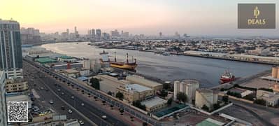 شقة غرفتين وصالة للإيجار في أبراج عجمان بيرل | إطلالة بحرية | موقف سيارة | 42,000 درهم