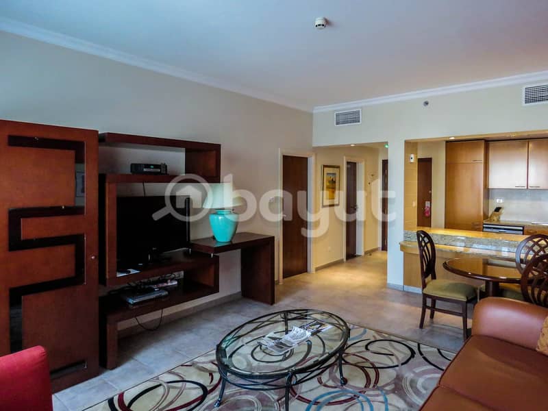 Furnished 1 Bedroom Hotel Apartment Available