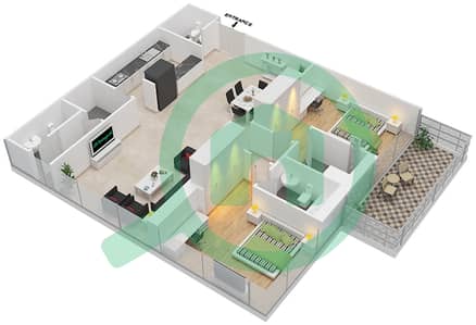 Silverene Tower A - 2 Bed Apartments Type/Unit B/4 Floor plan