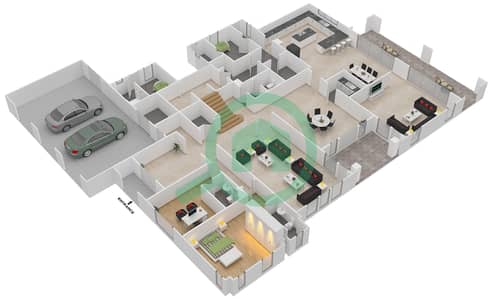 Saadiyat Beach Villas - 6 Bedroom Villa Type J Floor plan