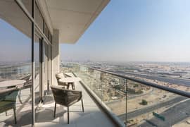 شقة جديدة عالية الجودة مفروشة بالكامل ومجهزة تجهيزًا كاملاً مكونة من غرفتي نوم / صالة في ماريوت ريزيدنس T2 (إطلالة مذهلة)