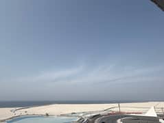 One bedroom and living room with a balcony directly overlooking Ajman Corniche. Excellent location with stunning views.