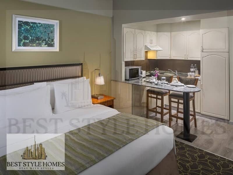 6 Months Stay, Studio With Balcony, Monthly Payments, Fully Furnished Hotel Apartment