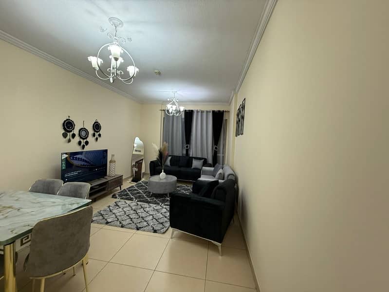 1BHK for monthly rent in Al Yasmeen Towers, Ajman. AED 4,800 including all bills, parking included.