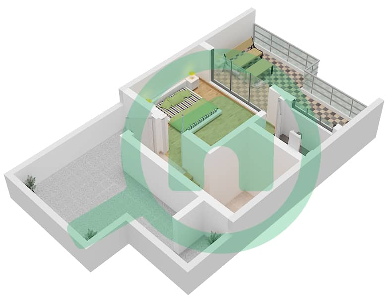 Natura - Plan d’étage de 4 chambres Maison de ville Type E Type E Roof Floor interactive3D