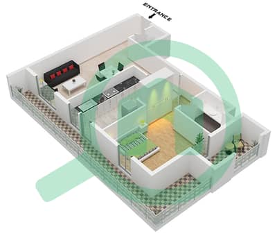 The Belvedere - 1 Bedroom Apartment Type A Floor plan The Belvedere - 1 Bedroom Apartment Type A Floor plan