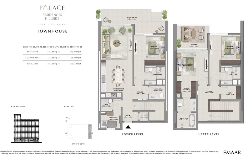 3 BR floor plan